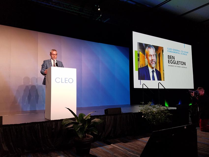 Prof Eggleton Introducing 2018 Nobel Prize Winner #CLEO2019