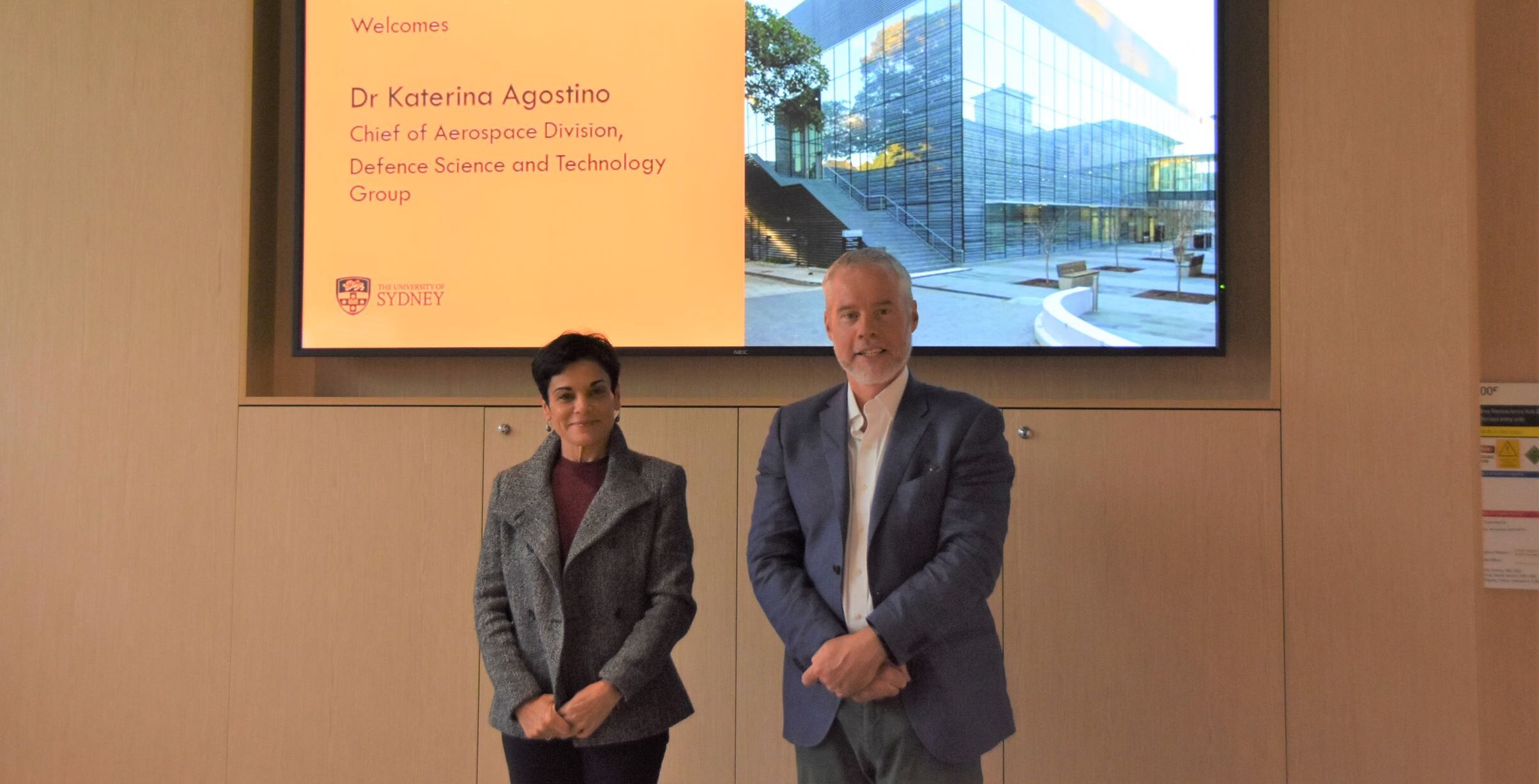 Prof. Benjamin Eggleton hosts Dr Katerina Agostino, Chief of Aerospace Division, Defence Science & Technology Group